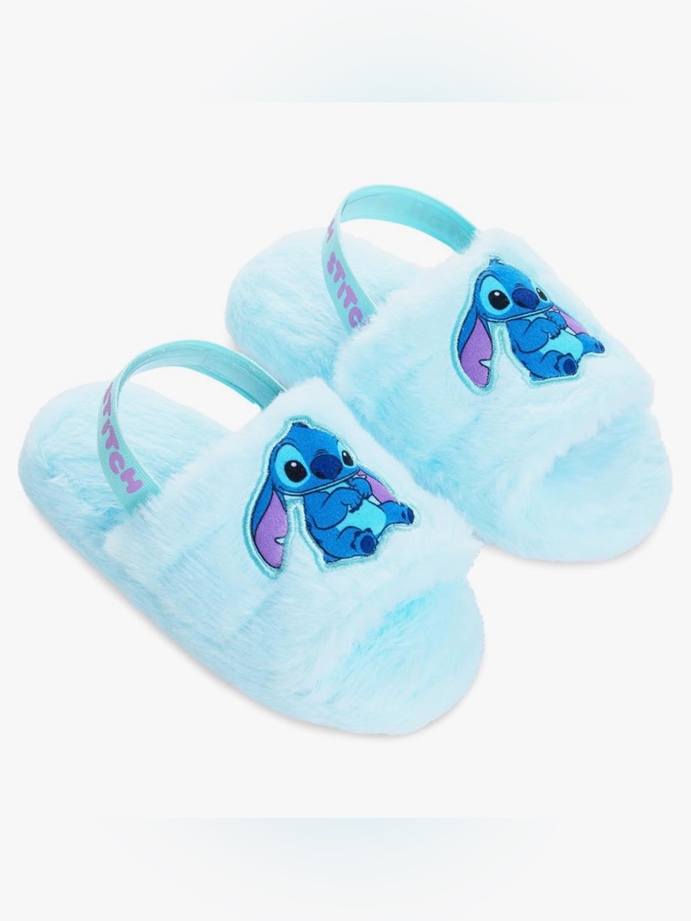 Stitch Fuzzy Slide Slippers Size 8